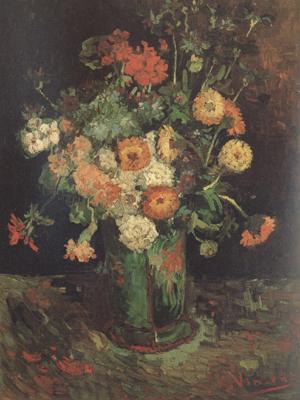 Vincent Van Gogh Vase with Zinnias and Geraniums (nn04) China oil painting art